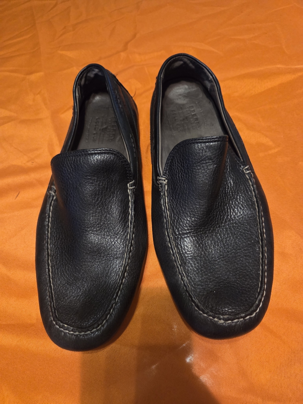 Sperry Black Leather Slip-On Driving Loafers